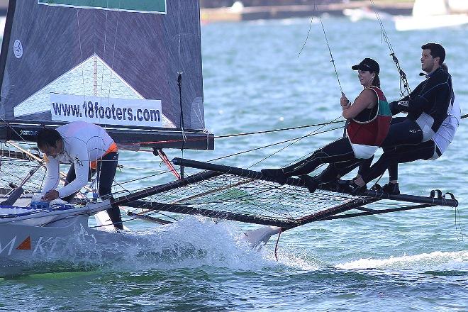 Katie Broom finished third on The Kitchen Maker - 2016 18ft Skiffs Queen of the Harbour © Frank Quealey /Australian 18 Footers League http://www.18footers.com.au